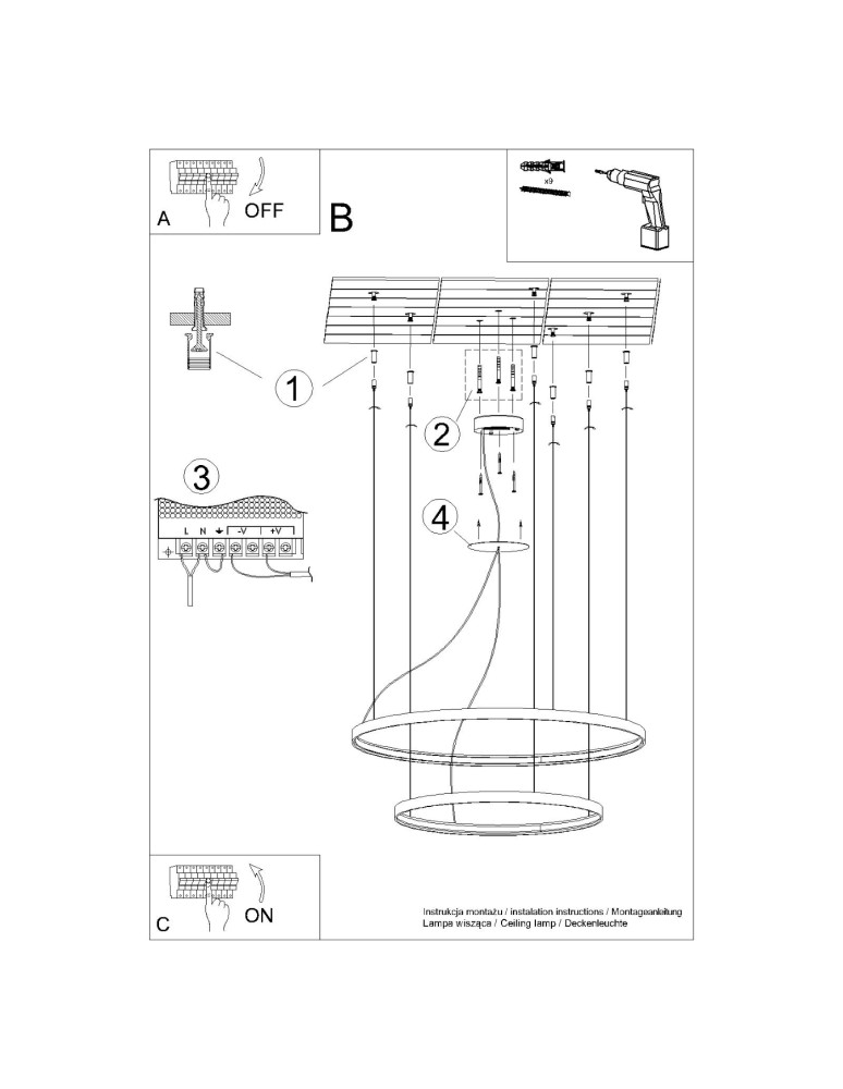 Pendant lamps circles - Thoro Chandelier RIO 2 55/78 beige LED 4000K TH.359 - product kolory-swiatla.pl 10