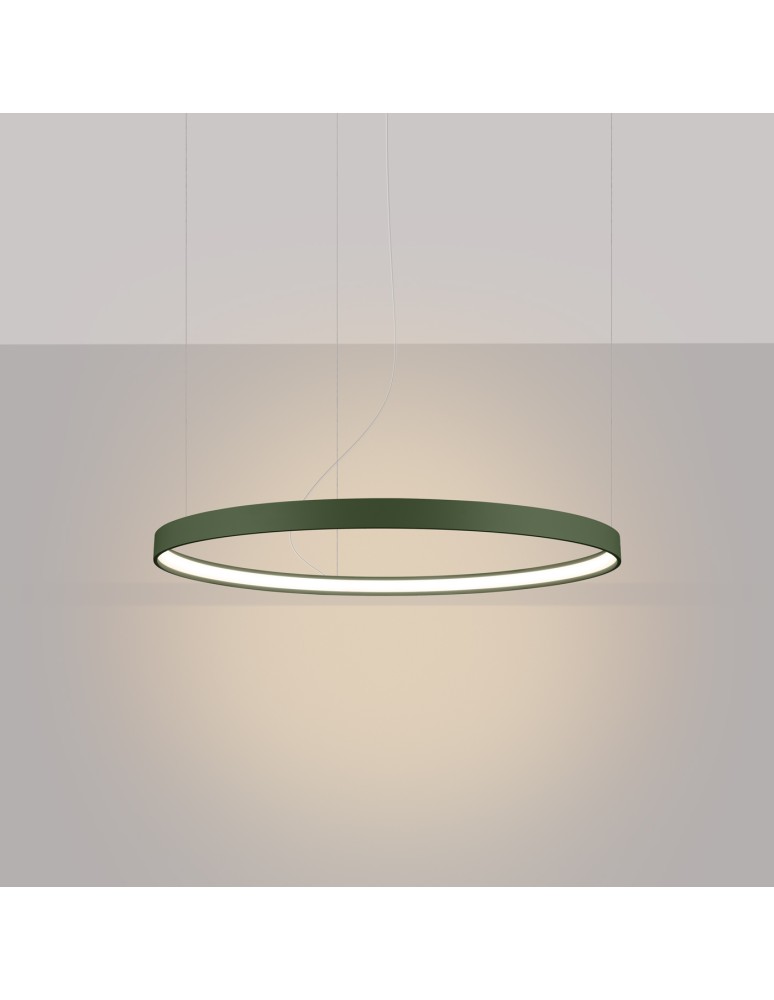 Pendant lamps circles - Thoro Chandelier RIO 78 green olive LED 3000K TH.374 - product kolory-swiatla.pl 3