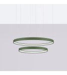 Pendant lamps circles - Thoro Chandelier RIO 2 55/78 green olive LED 3000K TH.379 - product 2