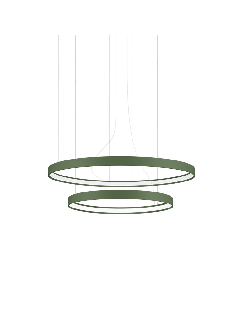 Pendant lamps circles - Thoro Chandelier RIO 2 55/78 green olive LED 4000K TH.381 - product kolory-swiatla.pl 1