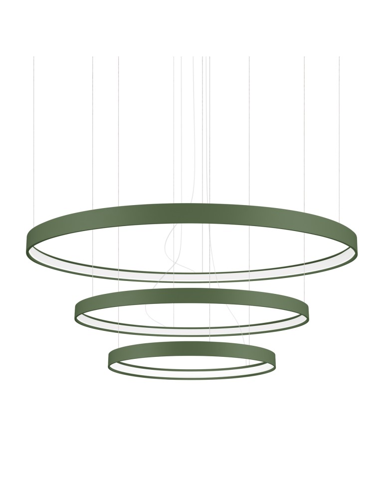 Pendant lamps circles - Thoro Chandelier RIO 3 55/78/110 green olive LED 4000K TH.382 - product kolory-swiatla.pl 1