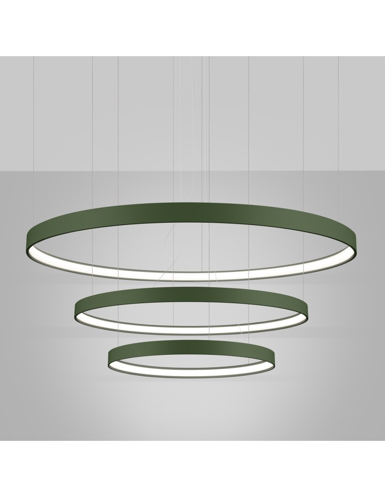 Pendant lamps circles - Thoro Chandelier RIO 3 55/78/110 green olive LED 4000K TH.382 - product kolory-swiatla.pl 3