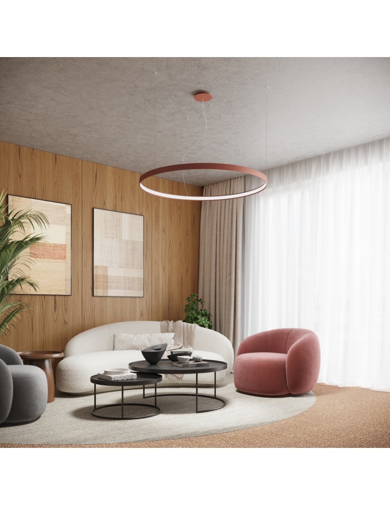 Pendant lamps circles - Thoro Chandelier RIO 78 ochre red LED 4000K TH.399 - product kolory-swiatla.pl 13