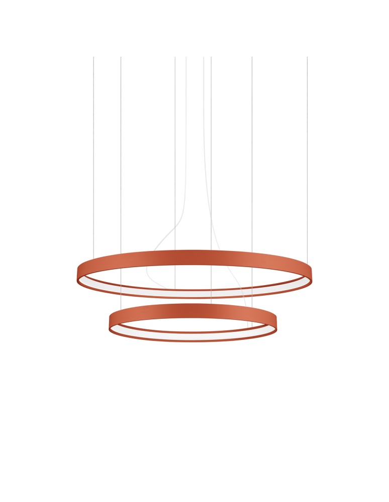Pendant lamps circles - Thoro Chandelier RIO 2 55/78 ochre red LED 3000K TH.401 - product kolory-swiatla.pl 1