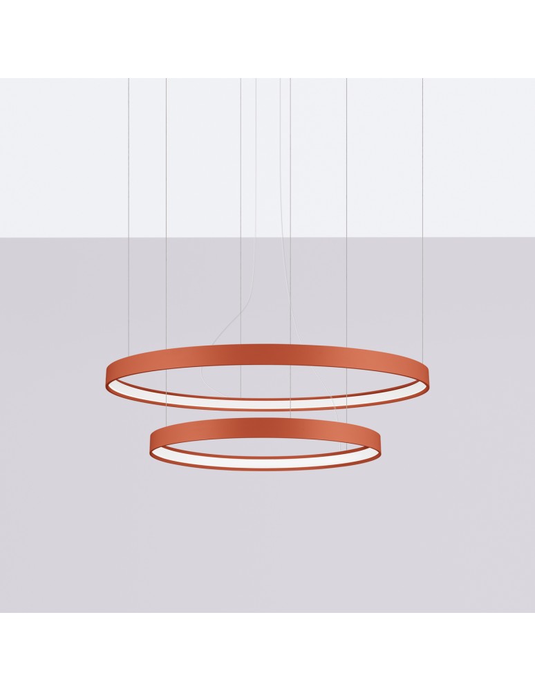 Pendant lamps circles - Thoro Chandelier RIO 2 55/78 ochre red LED 3000K TH.401 - product kolory-swiatla.pl 2