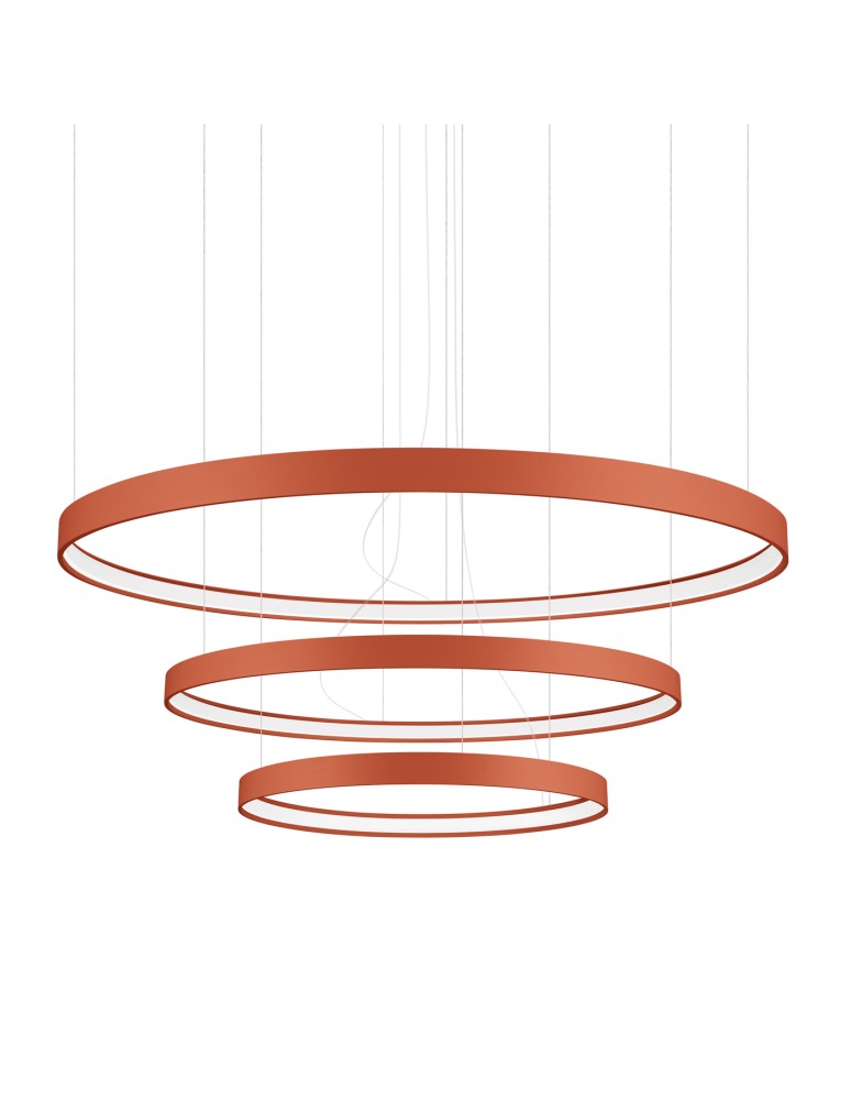 Pendant lamps circles - Thoro Chandelier RIO 3 55/78/110 ochre red LED 3000K TH.402 - product kolory-swiatla.pl 1