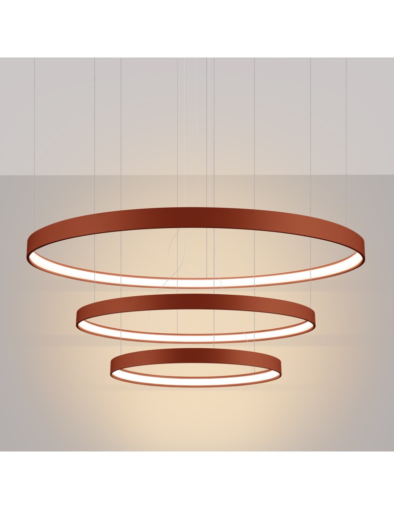 Pendant lamps circles - Thoro Chandelier RIO 3 55/78/110 ochre red LED 3000K TH.402 - product kolory-swiatla.pl 3