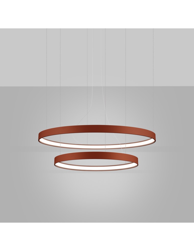 Pendant lamps circles - Thoro Chandelier RIO 2 55/78 ochre red LED 4000K TH.403 - product kolory-swiatla.pl 3