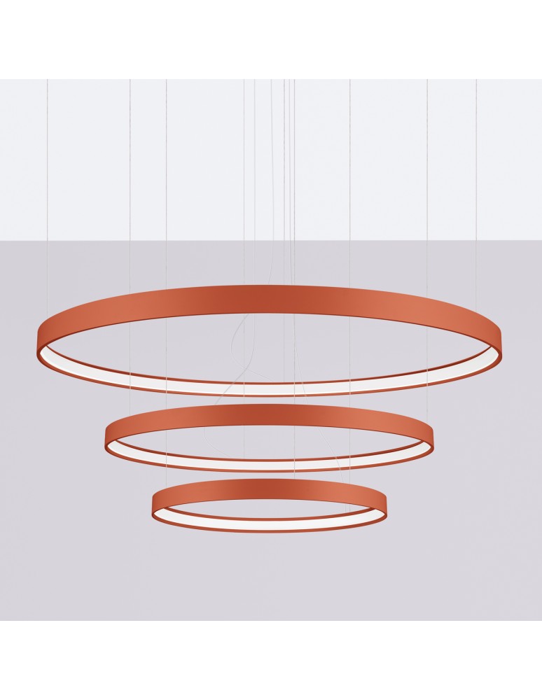 Pendant lamps circles - Thoro Chandelier RIO 3 55/78/110 ochre red LED 4000K TH.404 - product kolory-swiatla.pl 2