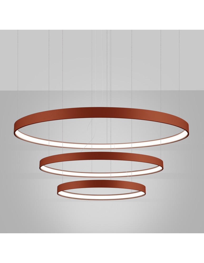 Pendant lamps circles - Thoro Chandelier RIO 3 55/78/110 ochre red LED 4000K TH.404 - product kolory-swiatla.pl 3