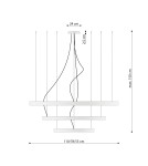 Pendant lamps circles - Thoro Chandelier RIO 3 55/78/110 ochre red LED 4000K TH.404 - product 8