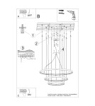 Pendant lamps circles - Thoro Chandelier RIO 3 55/78/110 ochre red LED 4000K TH.404 - product 10