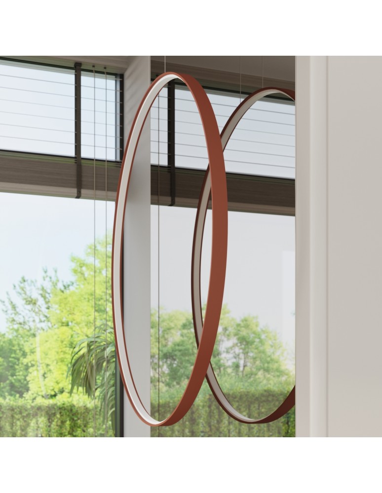 Pendant lamps circles - Thoro RIO 78 ochre red LED 3000K pendant lamp TH.406 - product kolory-swiatla.pl 15