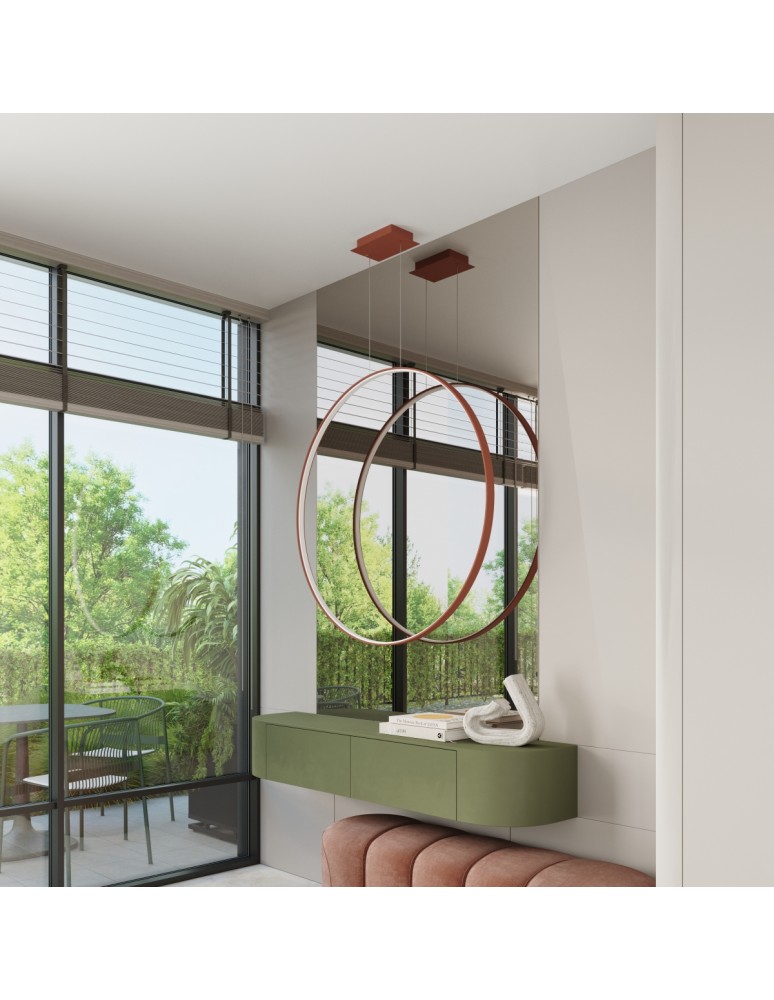 Pendant lamps circles - Thoro pendant lamp RIO 78 ochre red LED 4000K TH.409 - product kolory-swiatla.pl 14