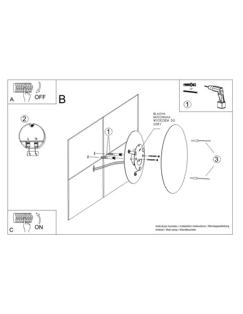 Designer wall lamps - Thoro Wall lamp BORGEN black LED 3000K TH.469 - product kolory-swiatla.pl 11