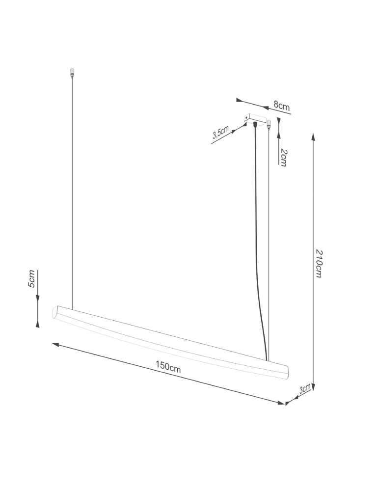 Pendant lamps over the island - Thoro pendant lamp JORUN 150 black LED 3000K TH.475 - product kolory-swiatla.pl 8