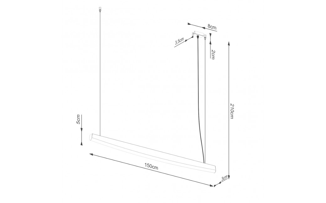 Thoro Lampa wisząca JORUN 150 złota LED 3000K TH.476