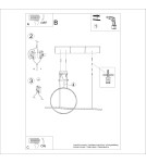 Pendant lamps over the island - Thoro GLAD pendant lamp white LED 3000K TH.492 - product 11