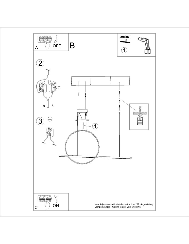 Pendant lamps over the island - Thoro GLAD pendant lamp white LED 3000K TH.492 - product kolory-swiatla.pl 11