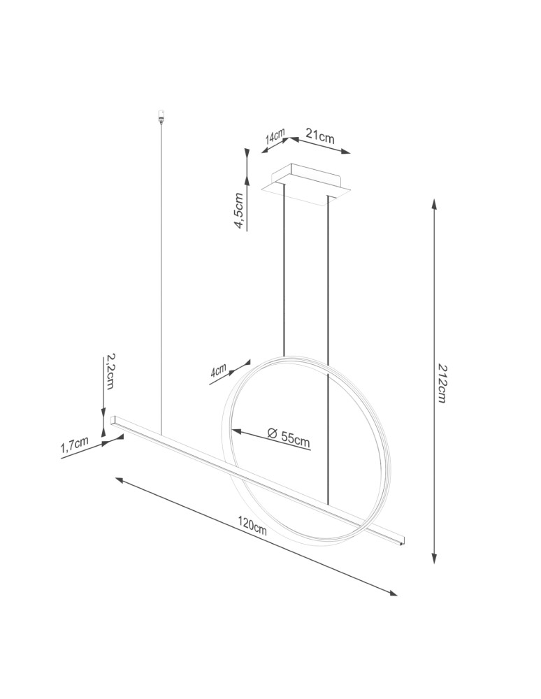 Pendant lamps over the island - Thoro GLAD pendant lamp white LED 4000K TH.493 - product kolory-swiatla.pl 10