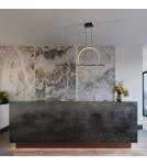 Pendant lamps over the island - Thoro GLAD black LED 3000K pendant lamp TH.494 - product 13