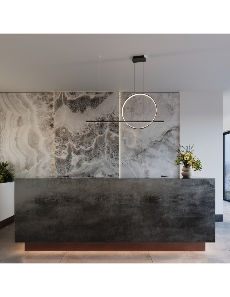 Pendant lamps over the island - Thoro GLAD black LED 3000K pendant lamp TH.494 - product kolory-swiatla.pl 13