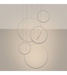 Pendant lamps circles - Thoro RIO 5 55/55/78/110/110 black LED 3000K pendant lamp TH.496 - product 3