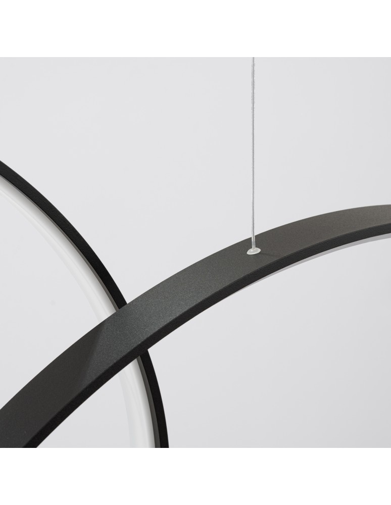 Pendant lamps circles - Thoro RIO 5 55/55/78/110/110 black LED 3000K pendant lamp TH.496 - product kolory-swiatla.pl 6