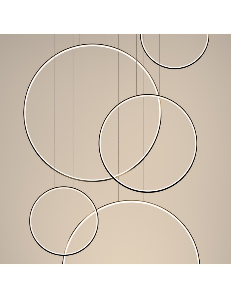 Pendant lamps circles - Thoro RIO 5 55/55/78/110/110 black LED 3000K pendant lamp TH.496 - product kolory-swiatla.pl 9