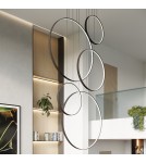 Pendant lamps circles - Thoro RIO 5 55/55/78/110/110 black LED 3000K pendant lamp TH.496 - product 15