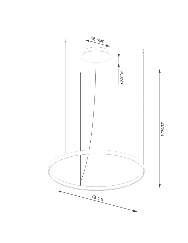 Pendant lamps circles - Thoro Chandelier RIO_EIK 78 LED 3000K TH.498 - product kolory-swiatla.pl 9