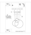 Pendant lamps circles - Thoro RIO 3 pendant lamp 55/78/110 white LED 3000K TH.538 - product 11