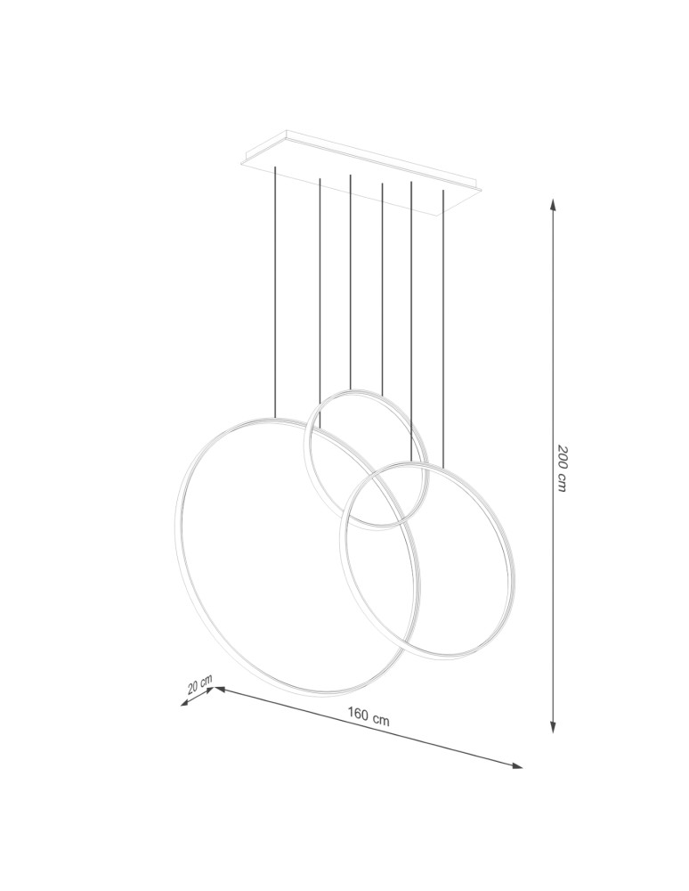 Pendant lamps circles - Thoro pendant lamp RIO 3 55/78/110 black LED 3000K TH.540 - product kolory-swiatla.pl 10