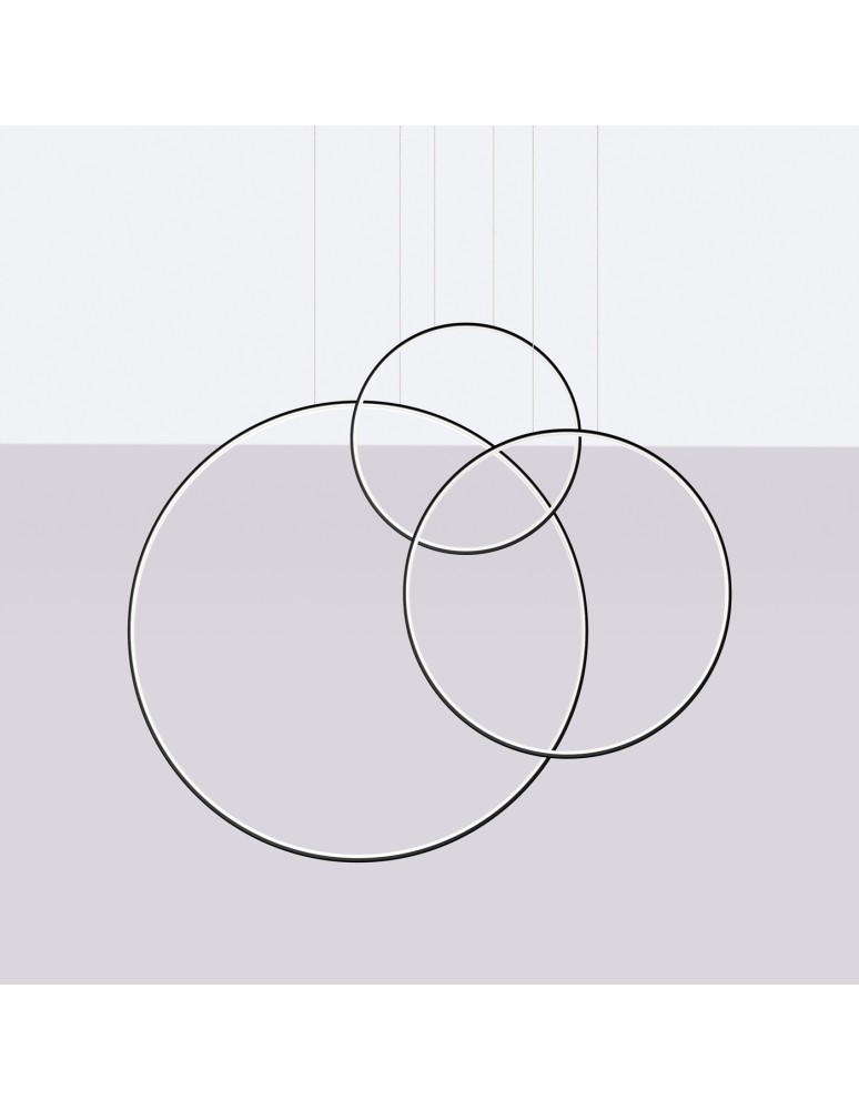 Pendant lamps circles - Thoro pendant lamp RIO 3 55/78/110 black LED 4000K TH.541 - product kolory-swiatla.pl 2