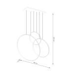 Pendant lamps circles - Thoro pendant lamp RIO 3 55/78/110 black LED 4000K TH.541 - product 10