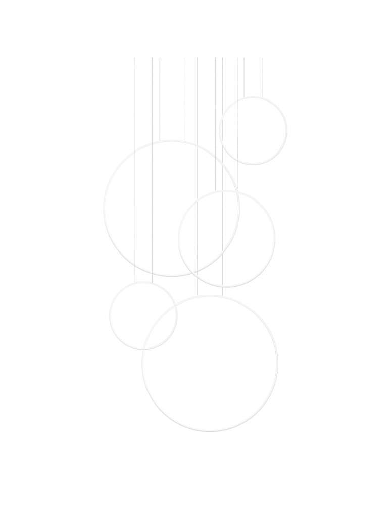 Pendant lamps circles - Thoro pendant lamp RIO 5 55/55/78/110/110 white LED 4000K TH.543 - product kolory-swiatla.pl 1