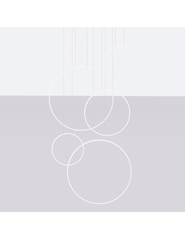 Pendant lamps circles - Thoro pendant lamp RIO 5 55/55/78/110/110 white LED 4000K TH.543 - product kolory-swiatla.pl 2