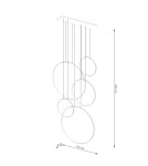 Pendant lamps circles - Thoro pendant lamp RIO 5 55/55/78/110/110 white LED 4000K TH.543 - product 10