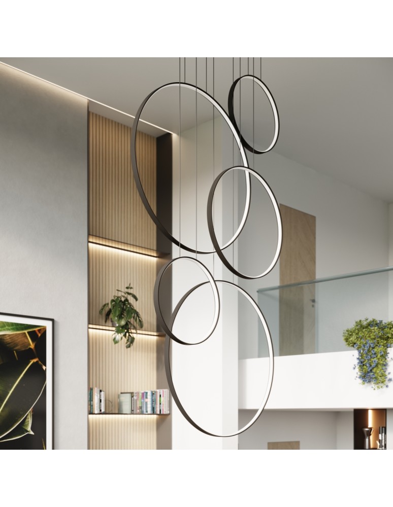 Pendant lamps circles - Thoro pendant lamp RIO 5 55/55/78/110/110 white LED 4000K TH.543 - product kolory-swiatla.pl 15