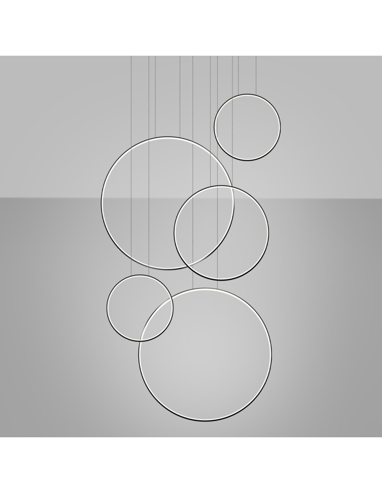 Pendant lamps circles - Thoro RIO 5 55/55/78/110/110 black LED 4000K pendant lamp TH.544 - product kolory-swiatla.pl 3