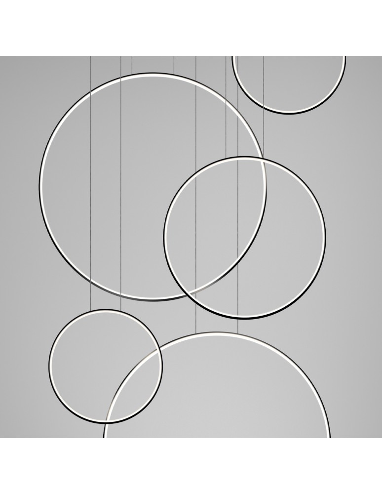 Pendant lamps circles - Thoro RIO 5 55/55/78/110/110 black LED 4000K pendant lamp TH.544 - product kolory-swiatla.pl 9