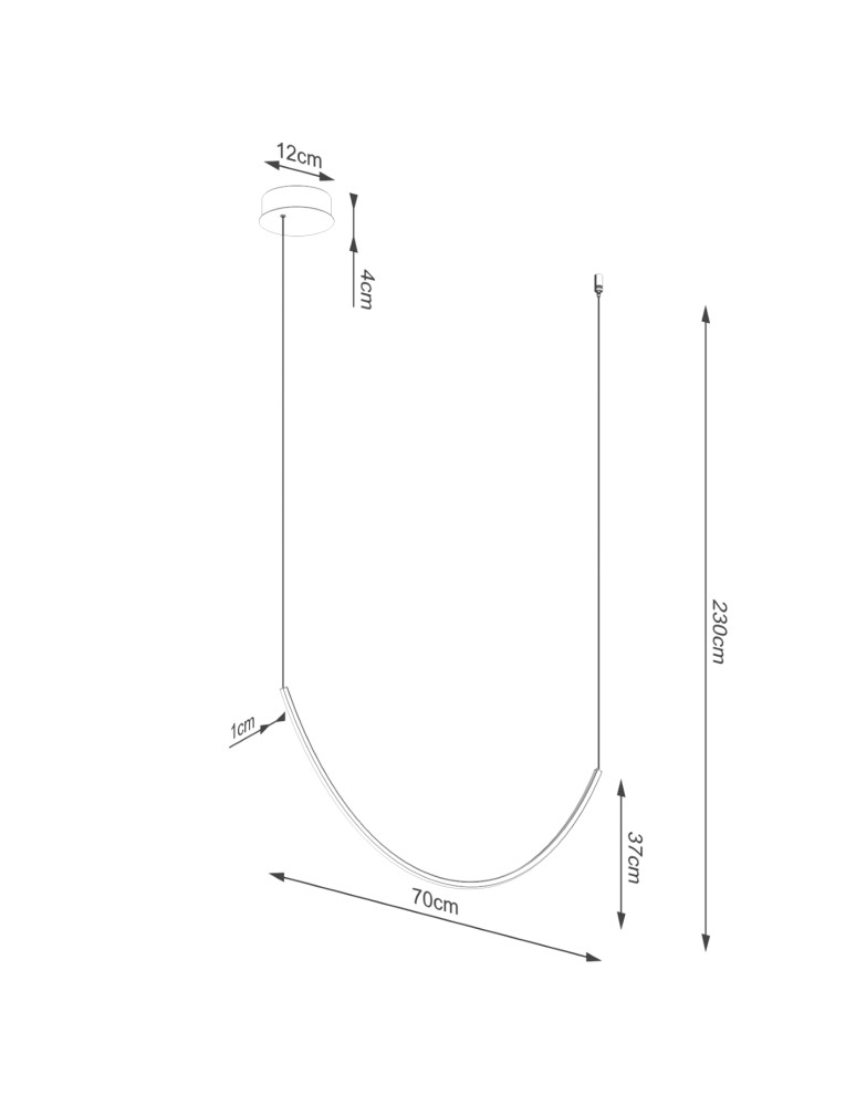 Designer pendant lamps - Thoro Chandelier ALVAR 1 black LED 3000K TH.545 - product kolory-swiatla.pl 10