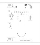 Designer pendant lamps - Thoro Chandelier ALVAR 1 black LED 3000K TH.545 - product 11