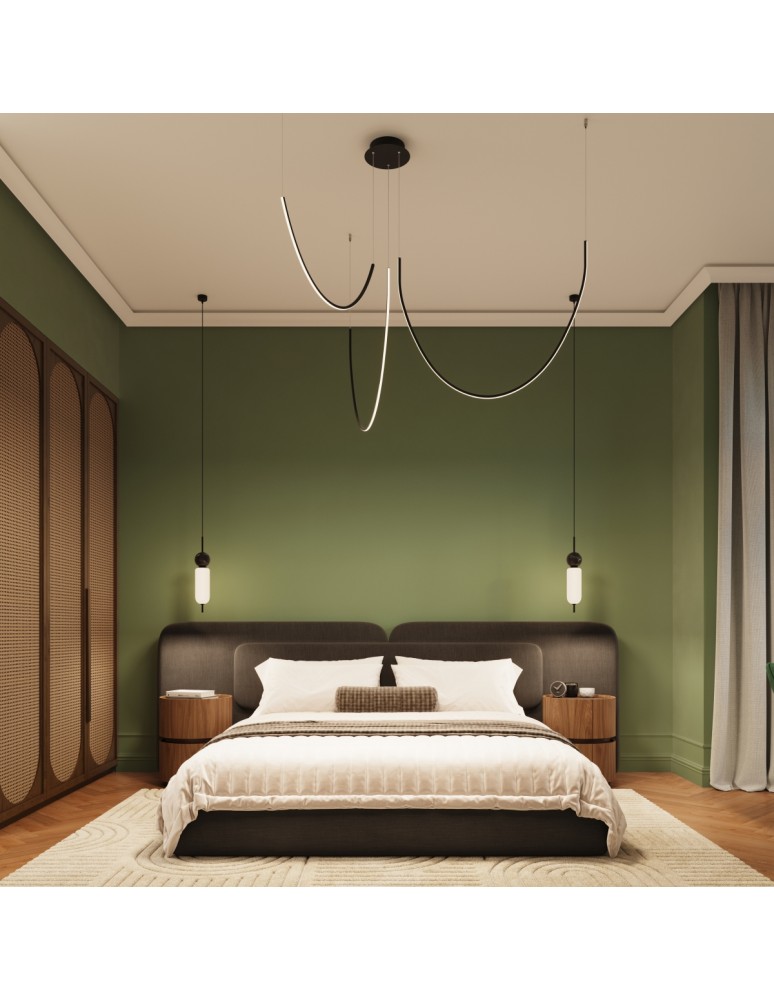 Designer pendant lamps - Thoro Chandelier ALVAR 1 black LED 3000K TH.545 - product kolory-swiatla.pl 13