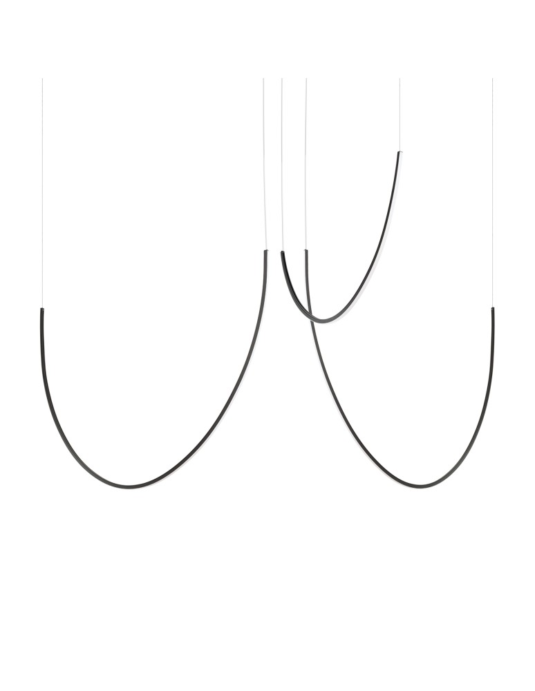 Designer pendant lamps - Thoro Chandelier ALVAR 3 black LED 3000K TH.547 - product kolory-swiatla.pl 1