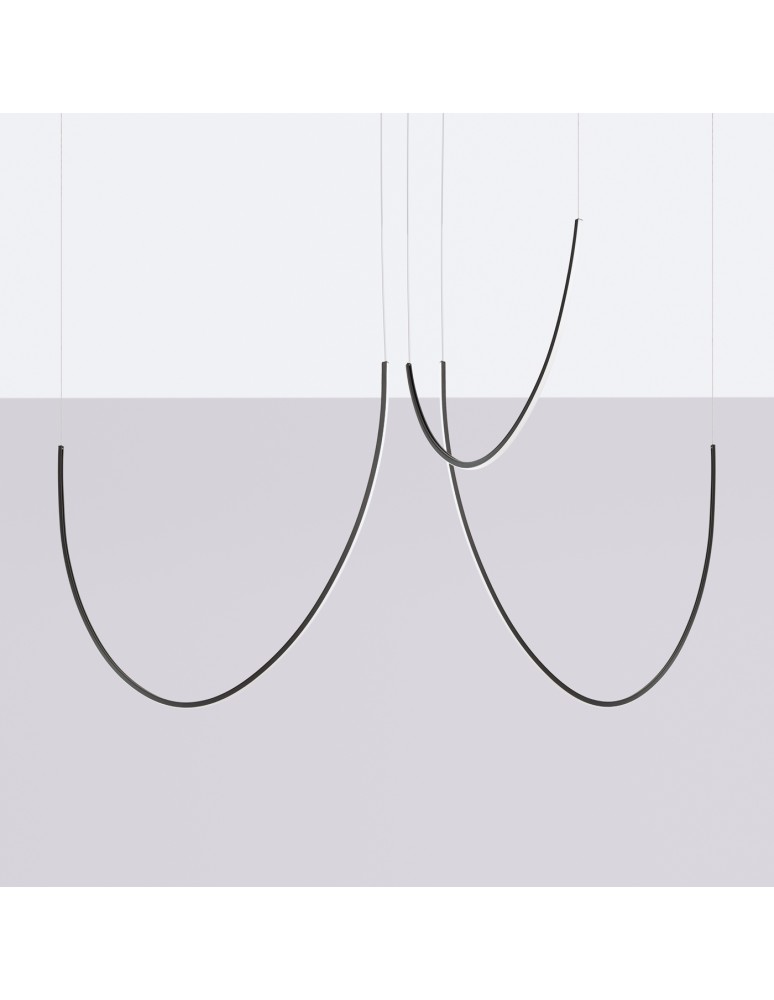 Designer pendant lamps - Thoro Chandelier ALVAR 3 black LED 3000K TH.547 - product kolory-swiatla.pl 2