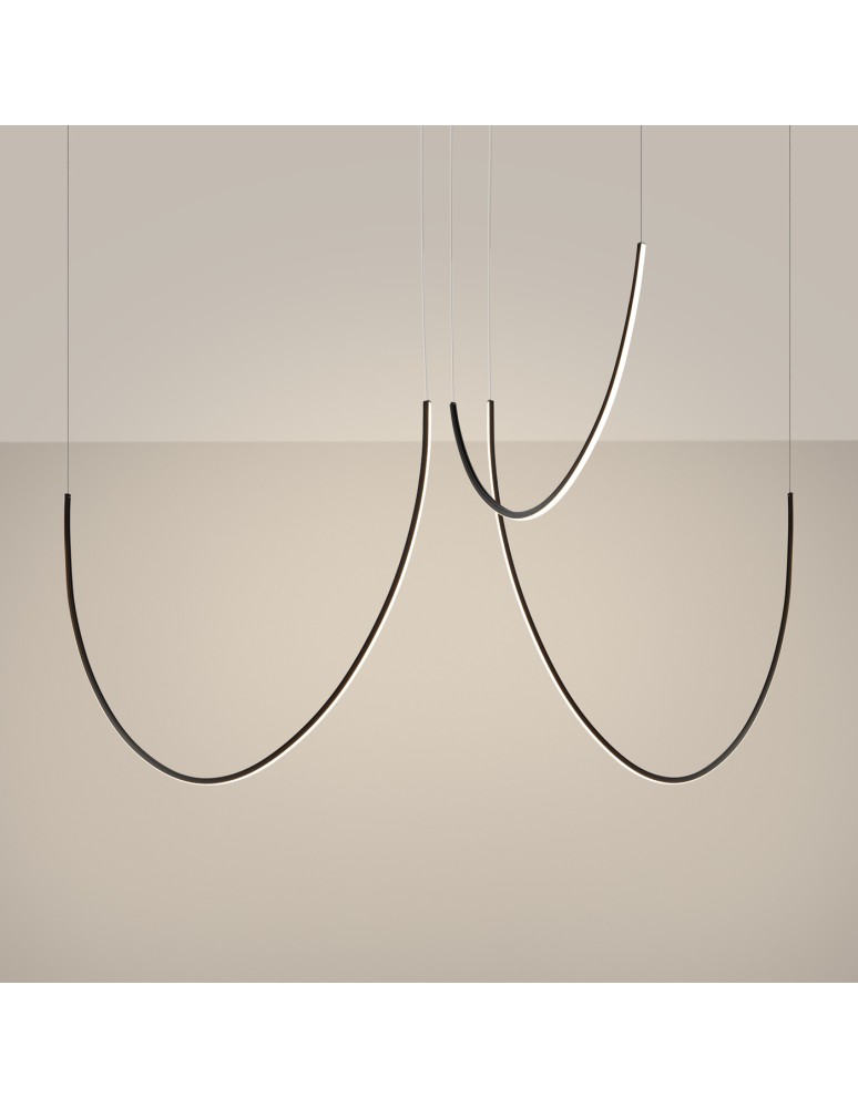 Designer pendant lamps - Thoro Chandelier ALVAR 3 black LED 3000K TH.547 - product kolory-swiatla.pl 3