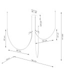 Designer pendant lamps - Thoro Chandelier ALVAR 3 black LED 3000K TH.547 - product 10