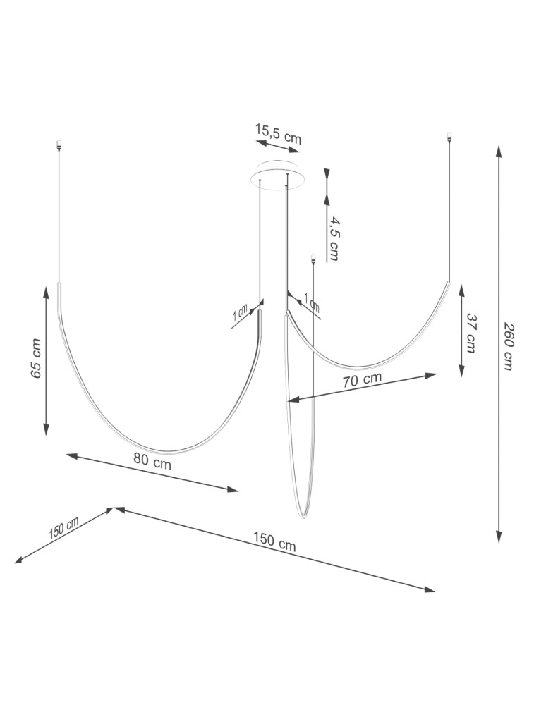 Designer pendant lamps - Thoro Chandelier ALVAR 3 black LED 3000K TH.547 - product kolory-swiatla.pl 10