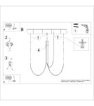 Designer pendant lamps - Thoro Chandelier ALVAR 3 black LED 3000K TH.547 - product 11